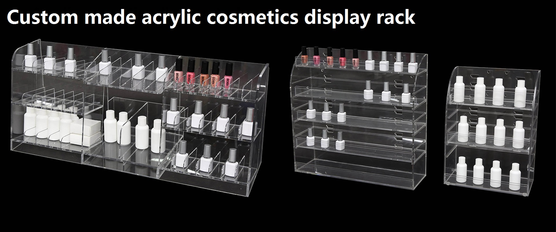 Acrylic cosmetics display rack