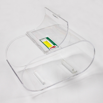 Custom sizes transparent clear ellipse shape acrylic candy box bulk food bin container cookie display boxes with price tag slot