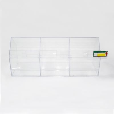 Custom size transparent acrylic candy storage display cookie box food display stand nuts fruit organizer with Price Tag Slot 