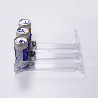 plastic pvc supermarket adjustable shelf pusher dividers for bottles drink cigarettes with L shape label rail 