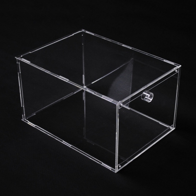 Transparent portable magnetic acrylic sneaker shoes boxes high-heel shoes display box detachable 
