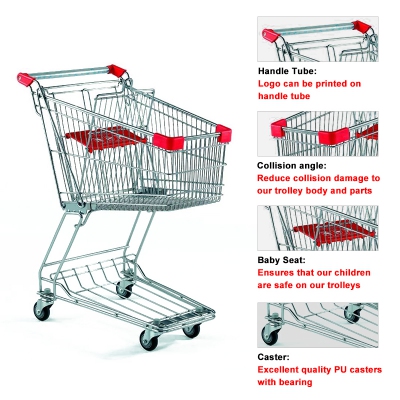 Europea Styles Metal Supermarket Shopping Cart Trolleys 