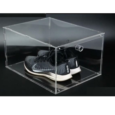 Transparent portable detachable acrylic sneaker shoes boxes high-heel shoes display box